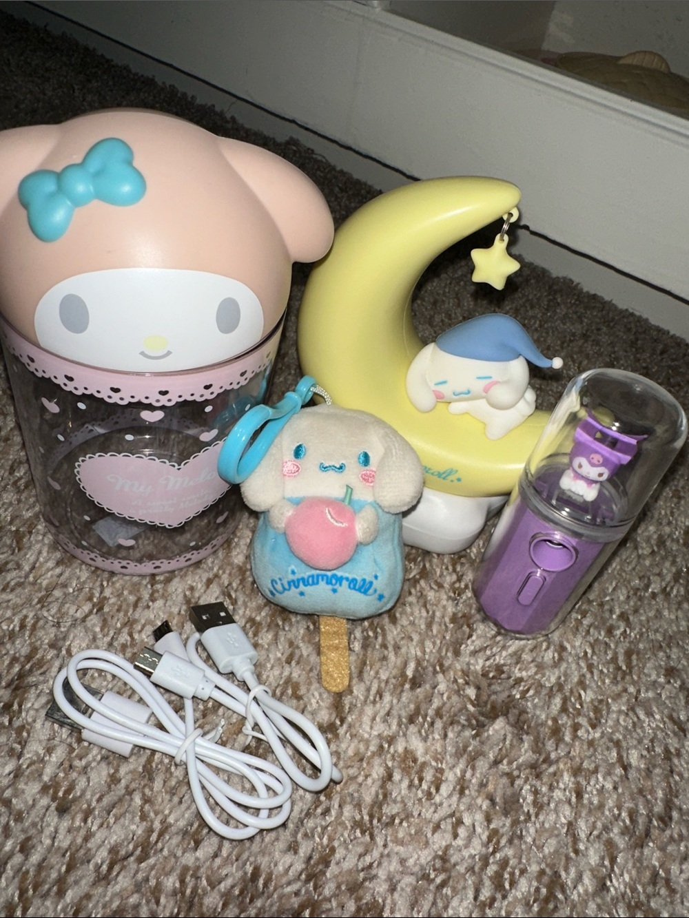My Melody Pink & White Plush Accessory - Cute Sanrio Design 4pcs